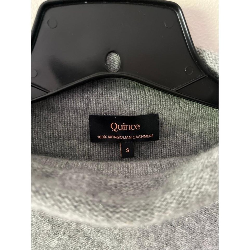 Quince 100% Mongolian Cashmere Funnel Neck Sweater Gray Small - Picture 3 of 5